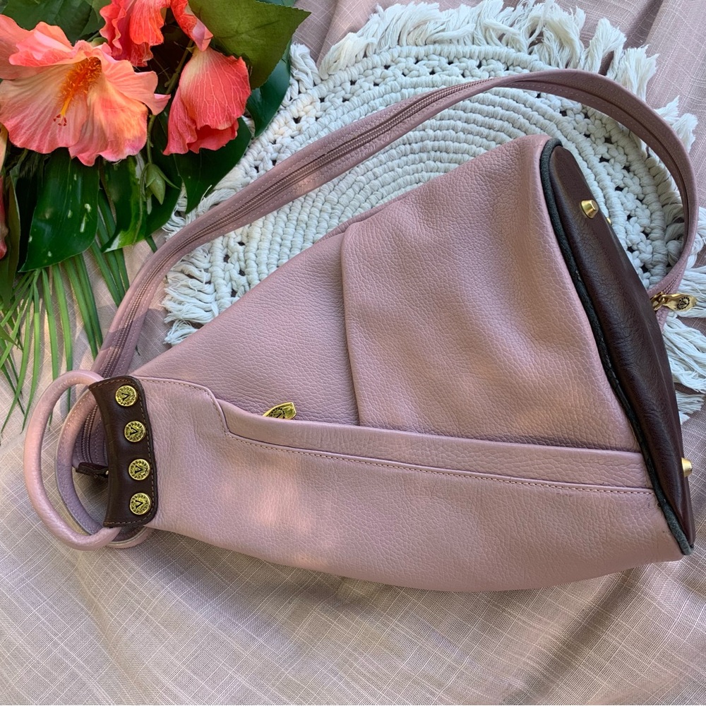 Valentina di Paolo Convertable Backpack in Dusty Rose Genuine Leather